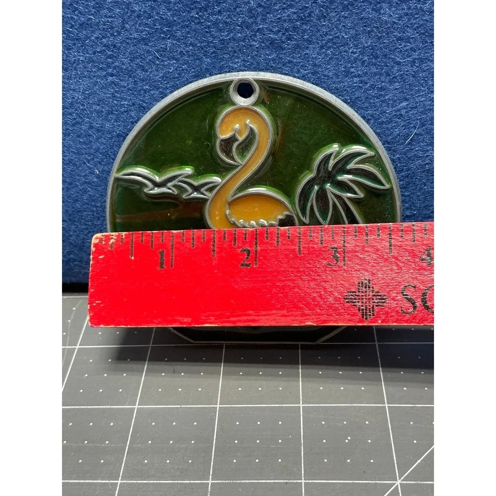 Suncatcher‎ Flamingo Beach Palm Birds Vintage